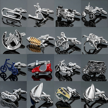 Factory direct sales motorcycles bicycles racing cars cufflinks Animal modeling men's French shirts cuff links wholesale 2024 - купить недорого