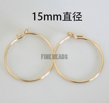 3Pairs,Wire Earring,Earring base,approx.15mm diameter,0.7mm wire,Gold filled findings,for high quality jewelry making MS1876 2024 - buy cheap