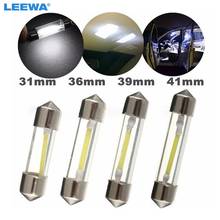 LEEWA 2pcs White Car Arrival Durable COB LED Chips C5W 31/36/39/41mm Car Interior Glass Lens Festoon Dome Reading Light #CA4625 2024 - buy cheap