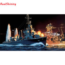 5D Diy Diamond Painting Cross Stitch full Square Diamond Embroidery American warship picture for room Decor H1245 2024 - buy cheap