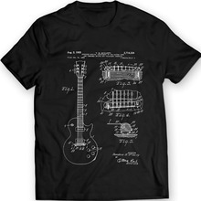 Guitarra Les Paul T-Shirt Tee Música Patente 2019 de Moda de Nova Engraçado Empresa 100% Algodão Slim Fit Top Cor Sólida T camisas 2024 - compre barato