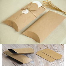 2 size Kraft paper pillow packing gift candy box,Wedding favour Kraft Paper Pillow Box,kraft pillow gift packaging box,gift box 2024 - buy cheap