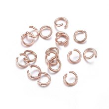 Anéis de pular de aço inoxidável 0.5 3x304mm, 20 peças, rosa ouro, aberto, anéis para fazer joias diy, acessórios por atacado f80 2024 - compre barato