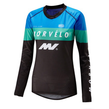Morvelo Womens BLUE LIGHTWEIGHT MTB Road Mountain Long Sleeve Jersey Bike Cycling Bicycle Shirt Sports Ropa Ciclismo Clothing 2024 - buy cheap