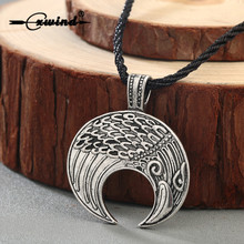 Cxwind-collar de luna creciente nórdica, collar de cuervo eslavo, Retro, Vikingo, amuleto de colgante, joyería de cuerda de pájaro 2024 - compra barato