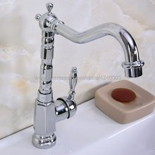 Basin Faucets Chrome Brass Bathroom Sink Faucet Swivel Spout Single Handle Bath Deck Hot and Cold Mixer Tap Water Taps Kna927 2024 - buy cheap