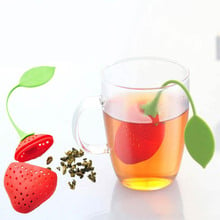 Infusor de chá de silicone, infusor de chá em forma de morango 1 peça de acessório de cozinha não tóxico para bule de chá 2024 - compre barato