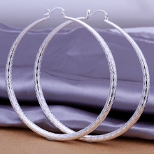 Silver Ear Studs Women's Large Round Hoop Earrings Jewelry Big Circle Earrings Hoop Earrings Fashion Jewelry 2024 - buy cheap