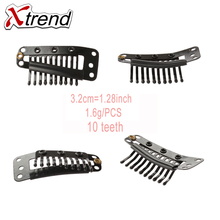 50pcs 10-Teeth Snap-Comb Wig Clips With Rubber For Hair Extension Black Hair Snap Clips Weave Toupee Clips Styling Tools (Black) 2024 - buy cheap