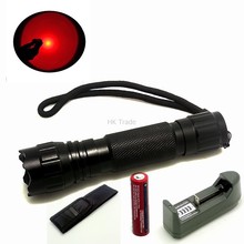 Wf-501b LED RED Light 300 Lumen XPE Lanterna Mini Lanterna para caça ao ar livre tático Lanterna + bateria + carregador + bolsa