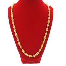 Твердая тяжелая цепь, желтое золото, эффектное мужское ожерелье, женское колье, 24 дюйма 2024 - купить недорого
