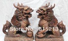 Bi00240 11 "china feng shui bronze lucky kylin dragon foo fu estátua de cachorro 2024 - compre barato