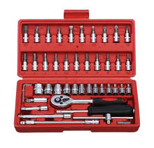 1/4 small fly 46 piece set small fast ratchet sleeve 6.3mm auto repair sleeve auto maintenance tool set hardware 2024 - buy cheap