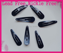 50PCS 4.0cm 1.50" Navy Round Head Tear Drop Plain Metal Snap Clips no hole at nickle free and lead free,kids boutique hairpins 2024 - buy cheap