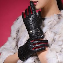 Sheepskin gloves women's plus velvet autumn and winter full thermal gloves  fashion female gloves 2024 - buy cheap