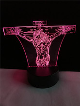 GAOPIN-Cable de iluminación 3D con forma de Jesús, luz LED de noche con USB, ambiente, lámpara de mesa Multicolor 2024 - compra barato