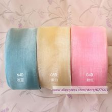 free shipping 5cm wide Organza Ribbon 50yard light blue,off-white,pink ribbons Wedding Ribbon 2024 - buy cheap