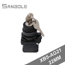 Silver contact Two-step button switch with key XB5-AG21 Two Position Selector 1NO Open Hole 22mm Black Rotary switches 2024 - buy cheap