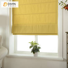 DIHIN HOME New Arrival Linen/Cotton Fabric Modern Pure Color Roman Blind Rollor Blinds Blackout Curtains Window Treatment Drapes 2024 - buy cheap