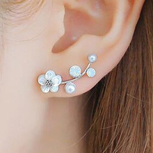 2019 New Hot sale earrings Fashion  Jewelry imitation Pearl Shell Flower Leaves Branches Gift  Alloy Stud Earrings For Women 2024 - buy cheap