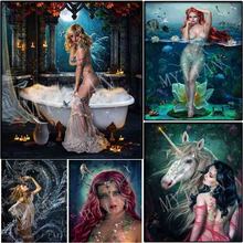 full square/round 5Ddiy diamond painting"Fantasy sexy women"embroidery pattern resin 3D cross stitch kit mosaic wedding decor 2024 - buy cheap