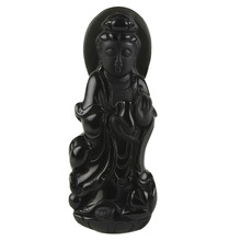 Special offer natural Obsidian net bottle Pendant Mens Genuine frosted solid Guanyin Guanyin pendant special offer 2024 - buy cheap