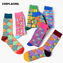 Colorful Creative Personality Novelty Pattern Funny Socks Europe USA Street Fashion Unisex Hip Hop Skateboard Humor Calcetines 2024 - buy cheap