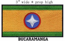 Bucaramanga, Colombia Flag embroidery patch 3" wide shipping/blue round/red circle 2024 - buy cheap