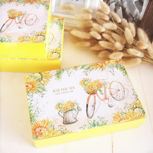 Long yellow flower decoration cookie biscuit box bakery package boxes gift packing favors party supply 2024 - buy cheap