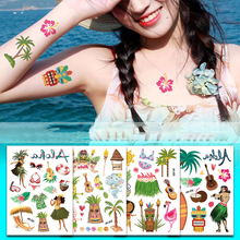 8pcs/set Tropical Hawaiian Party Aloha Tattoo Stickers Flamingo Temporary Tattoos Hawaii Luau Summer Birthday Party Decorations 2024 - buy cheap