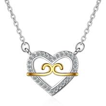 New Straitjacket Heart zircon Pendant Necklaces For Women Short Clavicle Chain Choker Jewelry SAN52 2024 - buy cheap