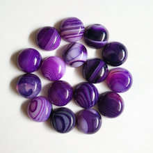 2018 Hot 20Pcs/lot natural stones round Purple striped onyx charms 16mm cabochon beads for jewelry fashion Ring accessories 2024 - buy cheap