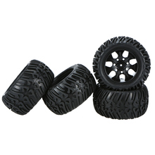 4Pcs Black Wheel Rim and Tire for 1/10 HSP 94111 94188 Off Road Truck RC Car Parts 2024 - buy cheap