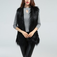 Plus Size 4XL Long Faux Fur Vest Women Chic Autumn Winter Fluffy Sleeveless Fur Jackets Coats Thicken Warm Outerwear 2024 - buy cheap