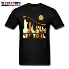 Camiseta moderna de Nueva York para hombre, camisa de diseñador de ciudad, de algodón, negra, ropa de calle, ropa Funky 2024 - compra barato