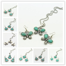 WD005  e Stone  Necklace Pendant & Earring per Set Jewlery Set ,Women Gift,Vintage Look,Tibet Alloy , wholesaler 2024 - buy cheap