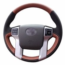 Топ Кожаный руль ручной стежок на обертывание крышка для Toyota Prado/Land Cruiser 2010-2015 2024 - купить недорого