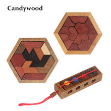 Rompecabezas de madera con formas geométricas para niños, puzle divertido de Tangram, tablero, juguetes educativos para niños 2024 - compra barato