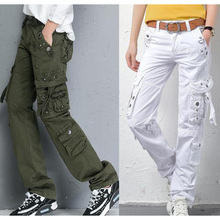 New Women's Autumn winter Pants Army Green military cotton cargo pants women loose Multi pockets straight Street Dance trousers 2024 - buy cheap