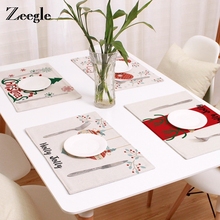 Zeegle Christmas Placemat For Dining Table Heat-insulated Tableware Pad Non-Slip Placemat Kitchenware Mat Bowl Pads Cup Coasters 2024 - buy cheap
