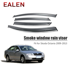 EALEN For Skoda Octavia 2009 2010 2011 2012 2013 ABS Vent Sun Deflectors Guard Accessories 4Pcs/1Set Smoke Window Rain Visor 2024 - buy cheap