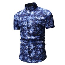 Floral Printed Men Shirt 2019 Summer New Short Sleeve Hawaiian Shirt Casual Slim Fit Floral Shirts Men Dress Camisa Hombre M-3XL 2022 - buy cheap