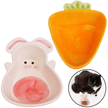 Cute Cartoon Carrot Rabbit Shape Ceramic Bowl Food Water Feeding Bowls For Small Animals Hamster Chinchilla Pet Feeding Supplies 2024 - buy cheap