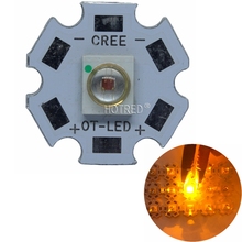 Chip de led de alta potência laranja âmbar amarelo 3w cob, lâmpada semileds led de alta potência com 20mm/16mm pcb integrada para diy, 20 peças 2024 - compre barato