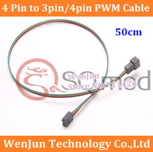 Free Shipping 4 Pin to 3pin/4pin PWM Convert Connector Extension Cable 50cm PC Computer Cooling Fan Cable 4p High Quality 2024 - buy cheap