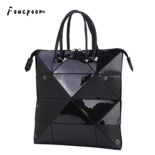 Fashion Women Luminous Handbags Female Geometry Folding Totes Bag Luxury Women Shoulder Bags Laser Plain Clutch Messenger Bag 2024 - buy cheap