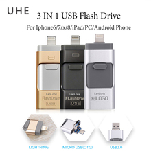 New Design Pendrive USB2.0 Flash Drive 8GB 16GB 32GB 64GB 3Ports In 1 Memory Stick For Iphone/Ipad/Android OTG/PC Pen Drive Disk 2024 - buy cheap