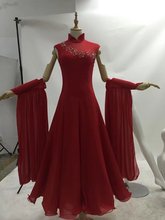 Vestido de baile de Salón Estándar para mujer, elegante, Color rojo oscuro, Vals, Tango, competición, 2021 2024 - compra barato