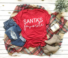 SANTA'S favorite T-shirt funny slogan women fashion Hipster Christmas party style tumblr casual tumblr aesthetic shirt red tees 2024 - buy cheap