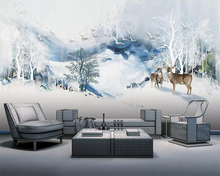 beibehang Wallpaper mural abstract landscape elk woods 3d TV background wall paper home decor living room bedroom 3d wallpaper 2024 - buy cheap